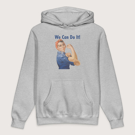 Grey Heather Rosie We Can Do It - Premium Hoodie - history buff gift by HistoHead