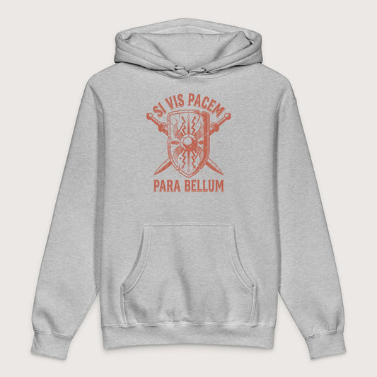 Grey Heather Si Vis Pacem Para Bellum Scutum - Premium Hoodie - history buff gift by HistoHead