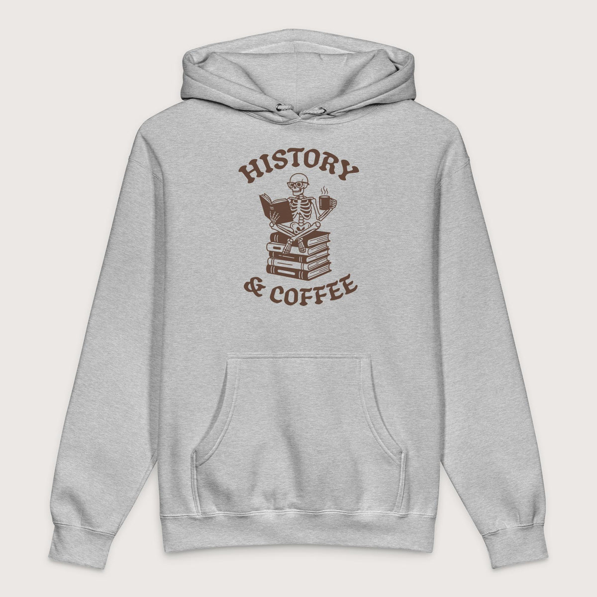 Grey Heather History & Coffee - Premium Hoodie - history buff gift by HistoHead