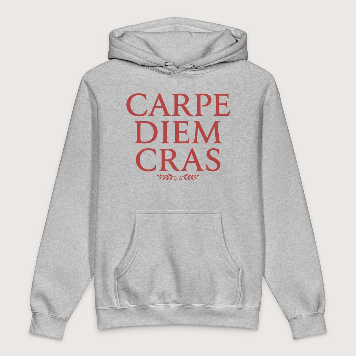 Grey Heather Seize the Day Tomorrow in Latin - Premium Hoodie - history buff gift by HistoHead