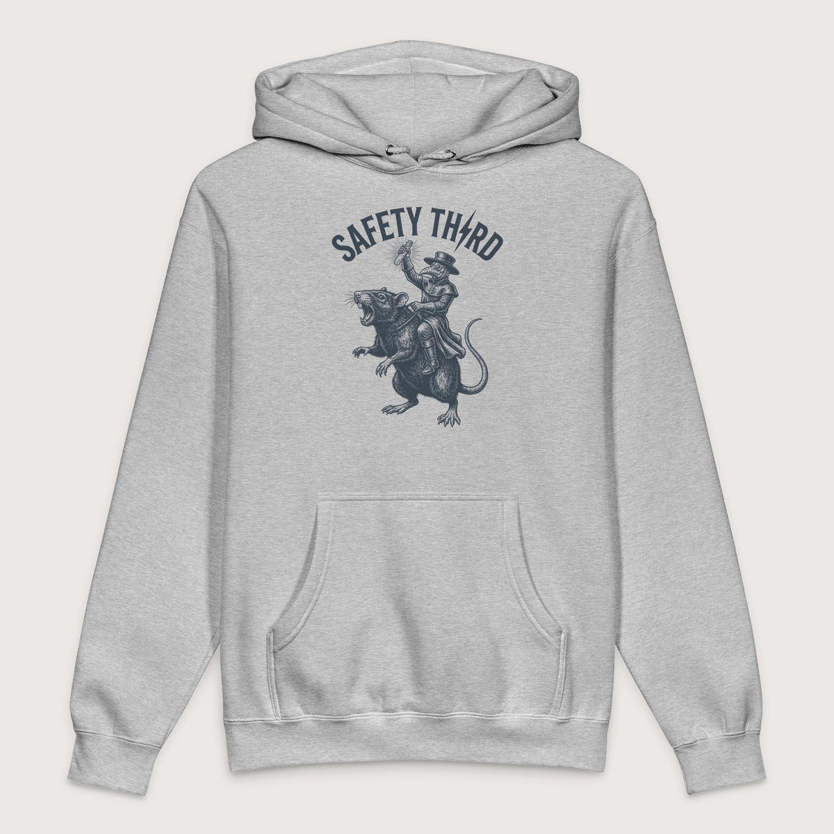 Grey Heather Plague Doctor Safety Third - Premium Hoodie - history buff gift by HistoHead
