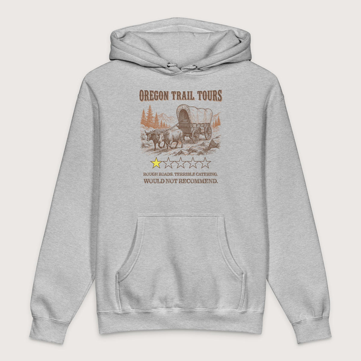 Grey Heather Oregon Trail Tours Review - Premium Hoodie - history buff gift by HistoHead