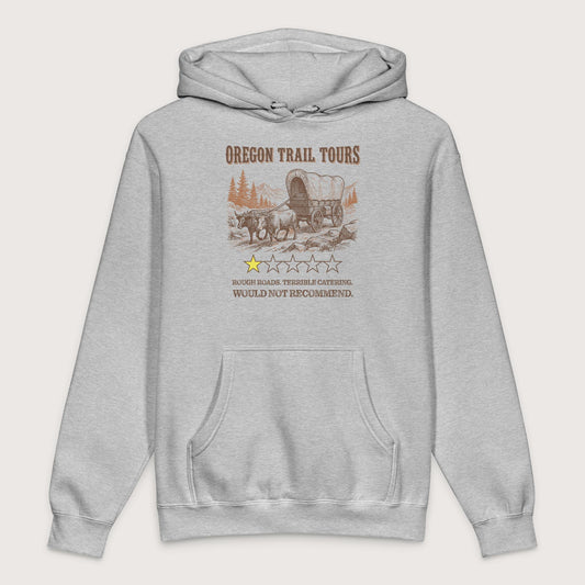 Grey Heather Oregon Trail Tours Review - Premium Hoodie - history buff gift by HistoHead