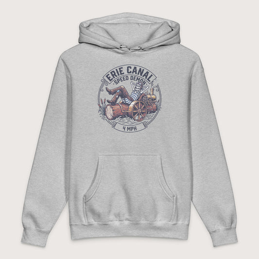 Grey Heather Erie Canal Speed Demon - Premium Hoodie - history buff gift by HistoHead