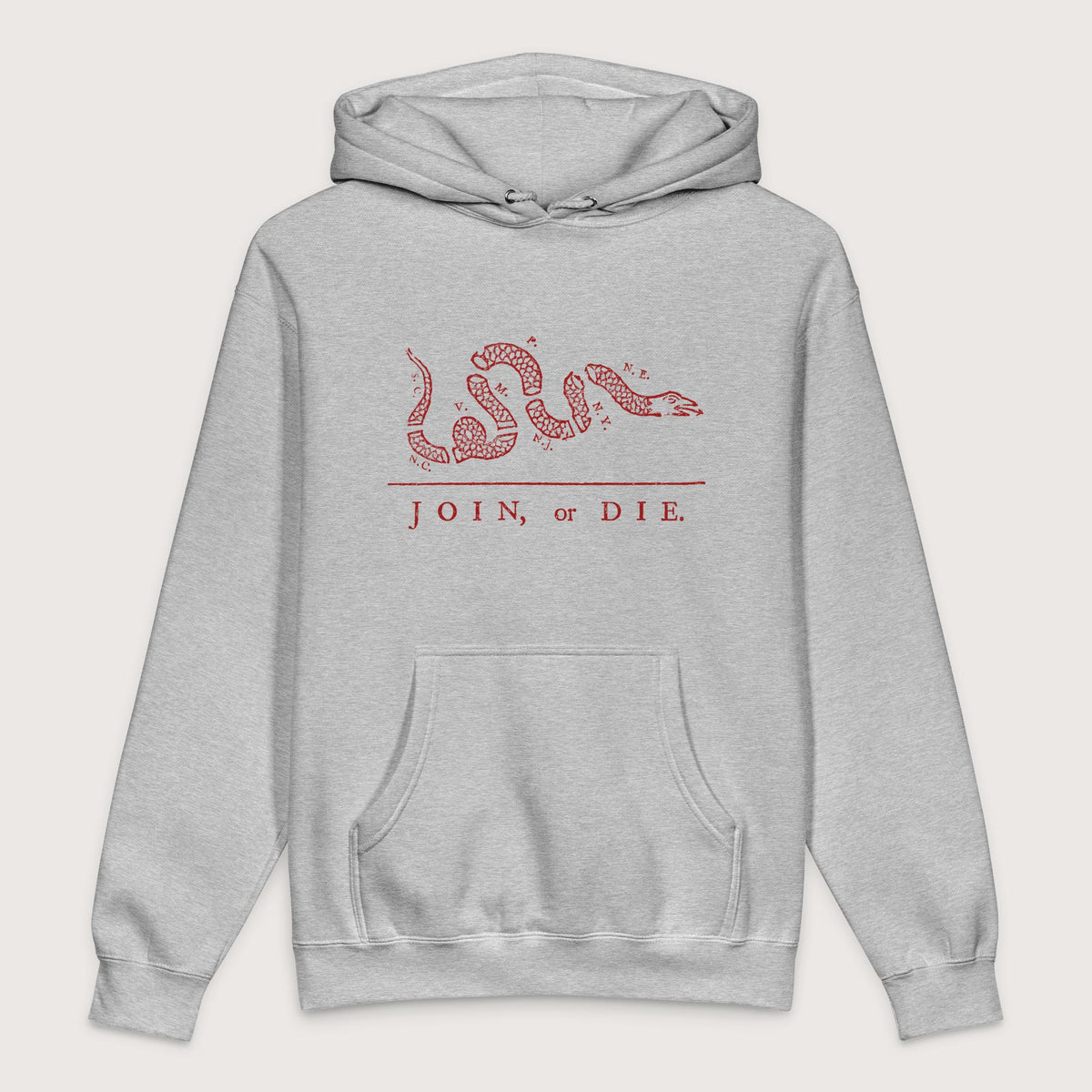 Grey Heather Join Or Die - Premium Hoodie - history buff gift by HistoHead