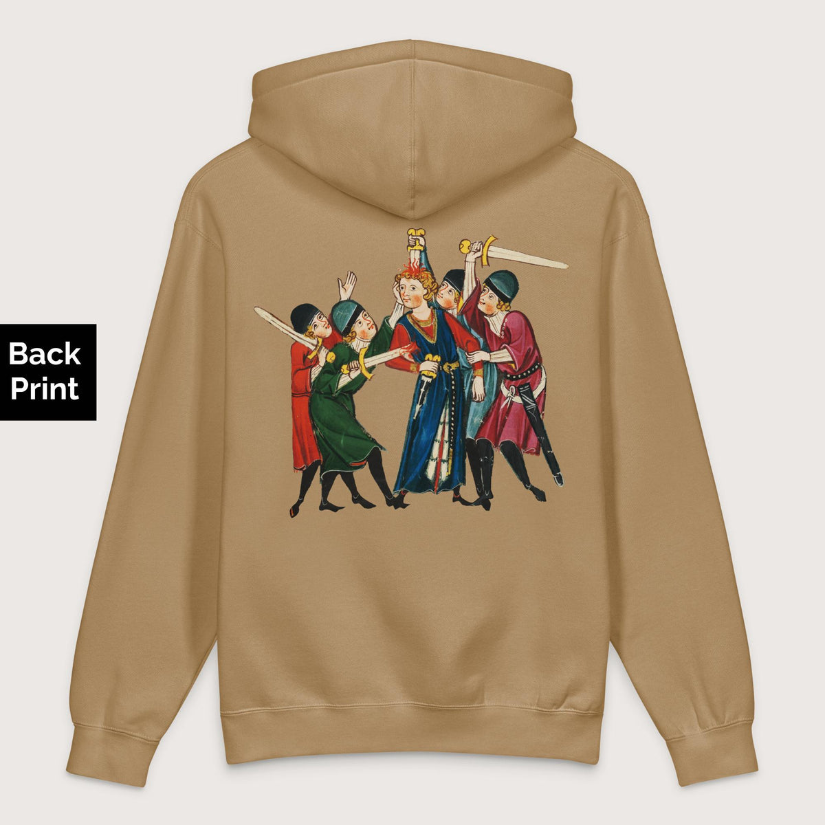 Sandstone Medieval Positivity - Premium Hoodie - Back Print - history buff gift by HistoHead