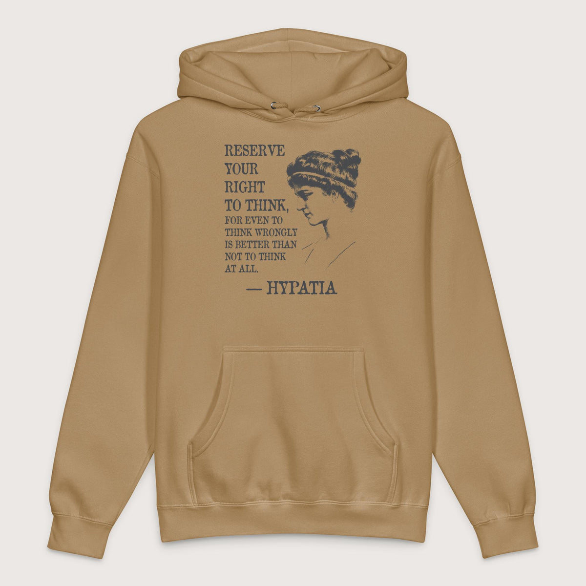 Sandstone Hypatia Quote - Premium Hoodie - history buff gift by HistoHead