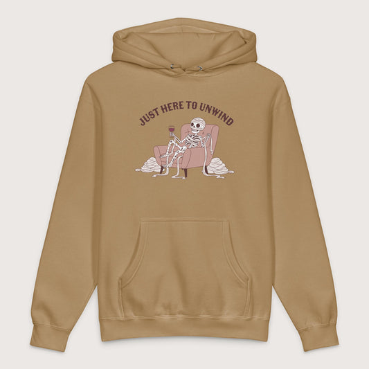 Sandstone Just Here to Unwind - Premium Hoodie - history buff gift by HistoHead