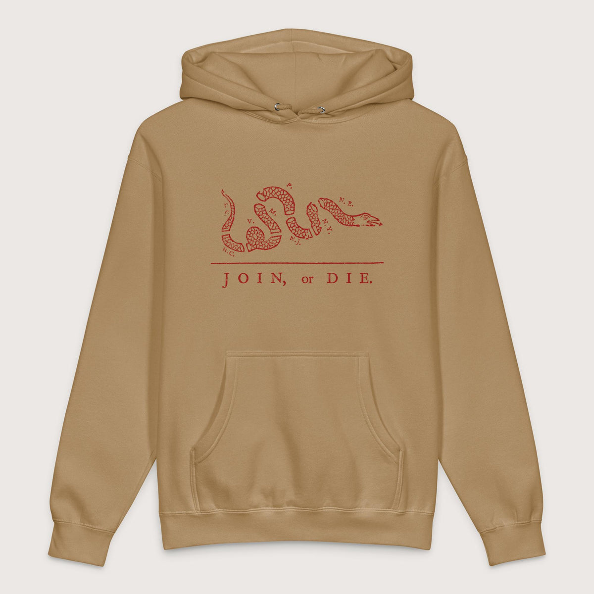 Sandstone Join Or Die - Premium Hoodie - history buff gift by HistoHead