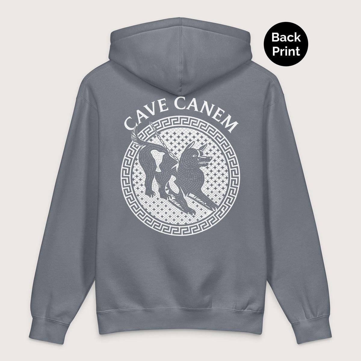 Storm Blue Cave Canem - Premium Hoodie - Back Print - history buff gift by HistoHead