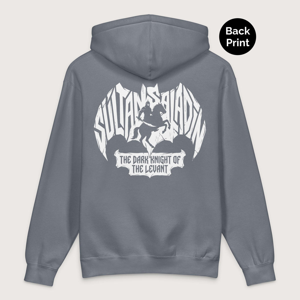 Storm Blue Saladin Dark Knight - Premium Hoodie - Back Print - history buff gift by HistoHead