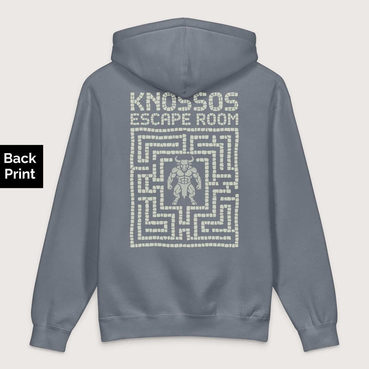 Storm Blue Knossos Escape Room - Premium Hoodie - Back Print - history buff gift by HistoHead