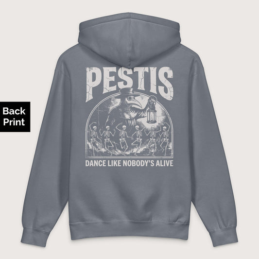 Storm Blue Pestis Dance - Premium Hoodie - Back Print - history buff gift by HistoHead