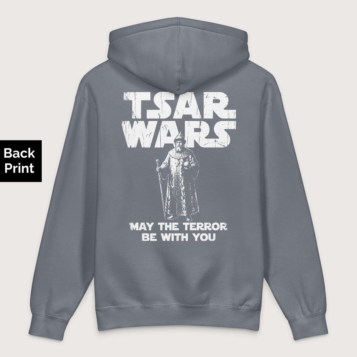 Storm Blue Ivan the Terrible Tsar Wars - Premium Hoodie - Back Print - history buff gift by HistoHead