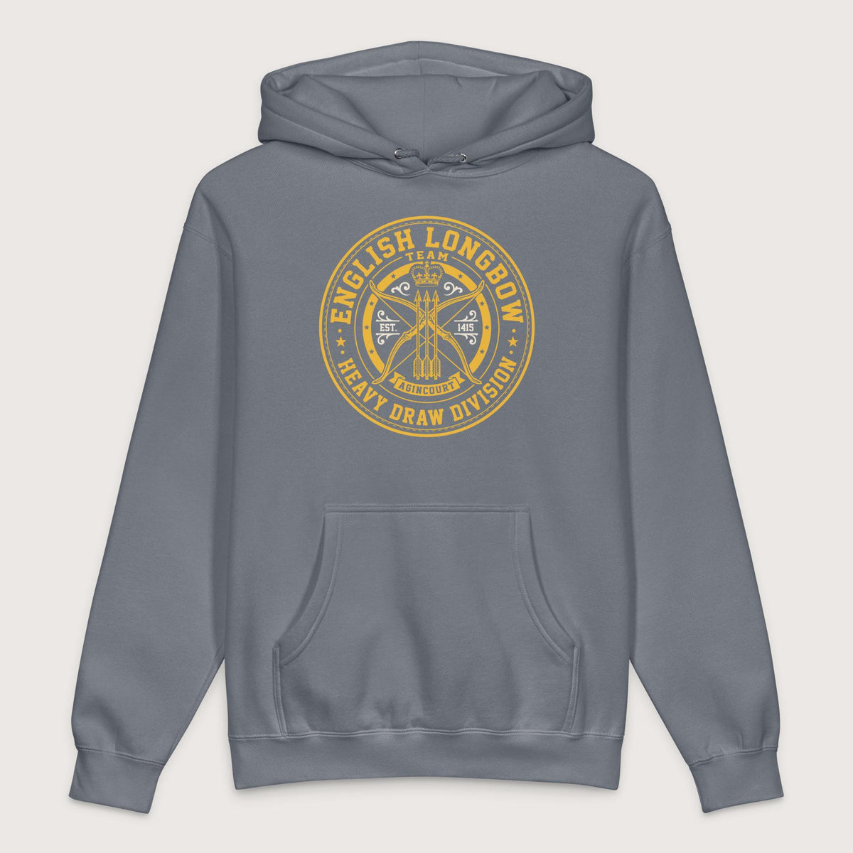 Storm Blue English Longbow Heavy Draw Division - Premium Hoodie - history buff gift by HistoHead