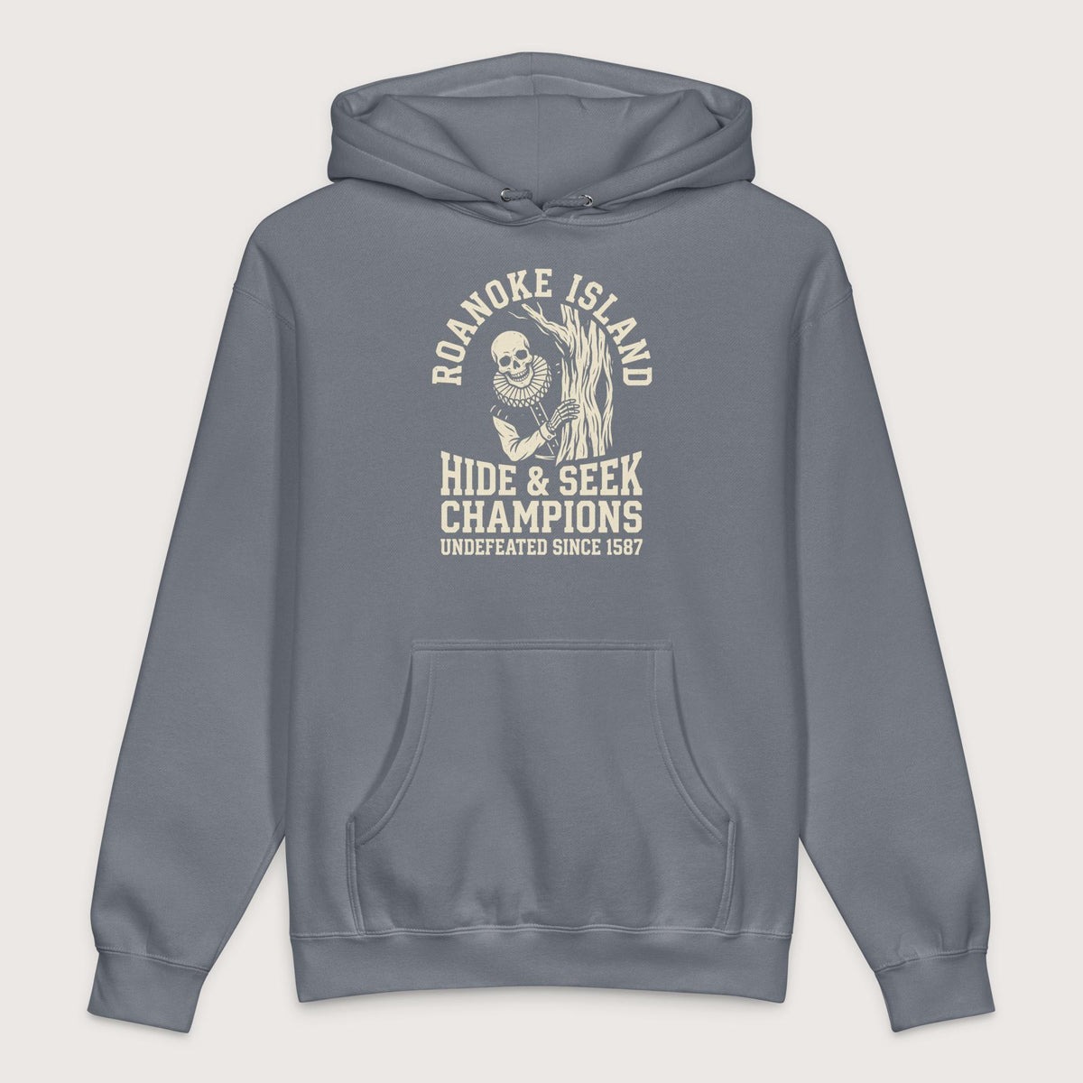 Storm Blue Roanoke Island Hide & Seek - Premium Hoodie - history buff gift by HistoHead