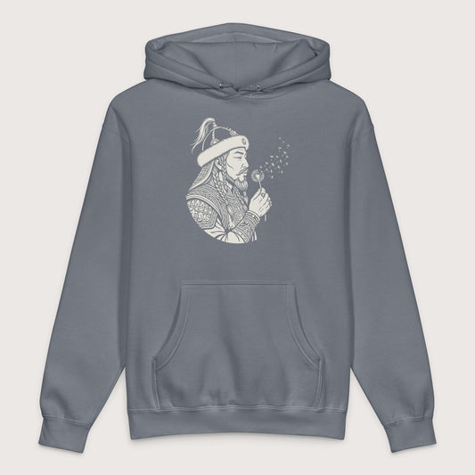 Storm Blue Genghis Khan Blowing Wishes - Premium Hoodie - history buff gift by HistoHead