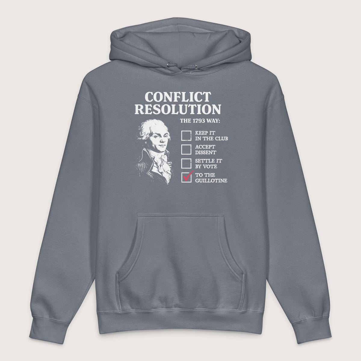 Storm Blue Robespierre's Conflict Resolution - Premium Hoodie - history buff gift by HistoHead