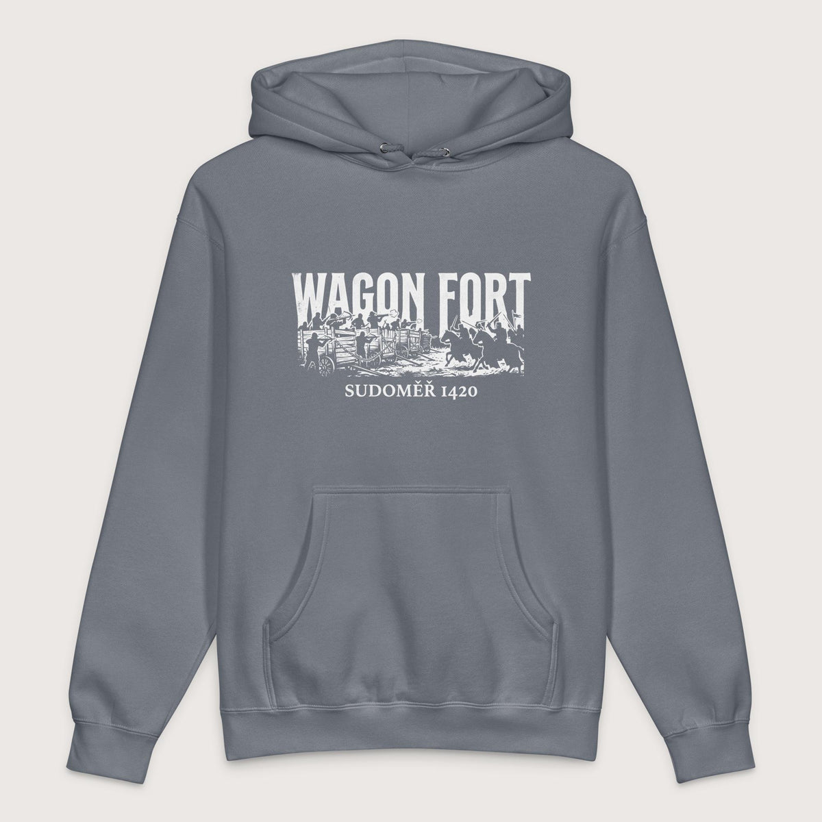 Storm Blue Wagon Fort Battle of Sudoměř - Premium Hoodie - history buff gift by HistoHead