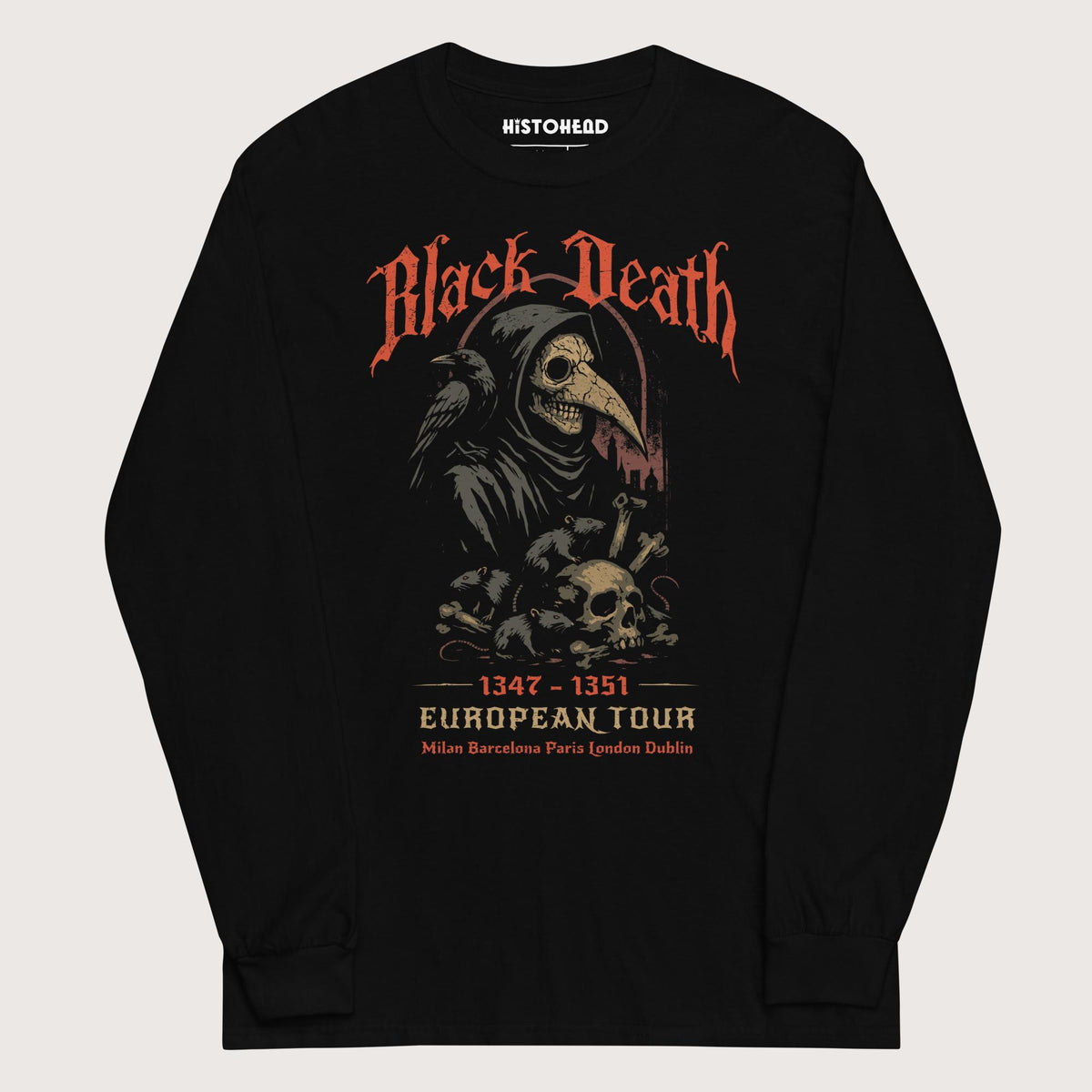 Black Black Death European Tour - Long Sleeve - history buff gift by HistoHead