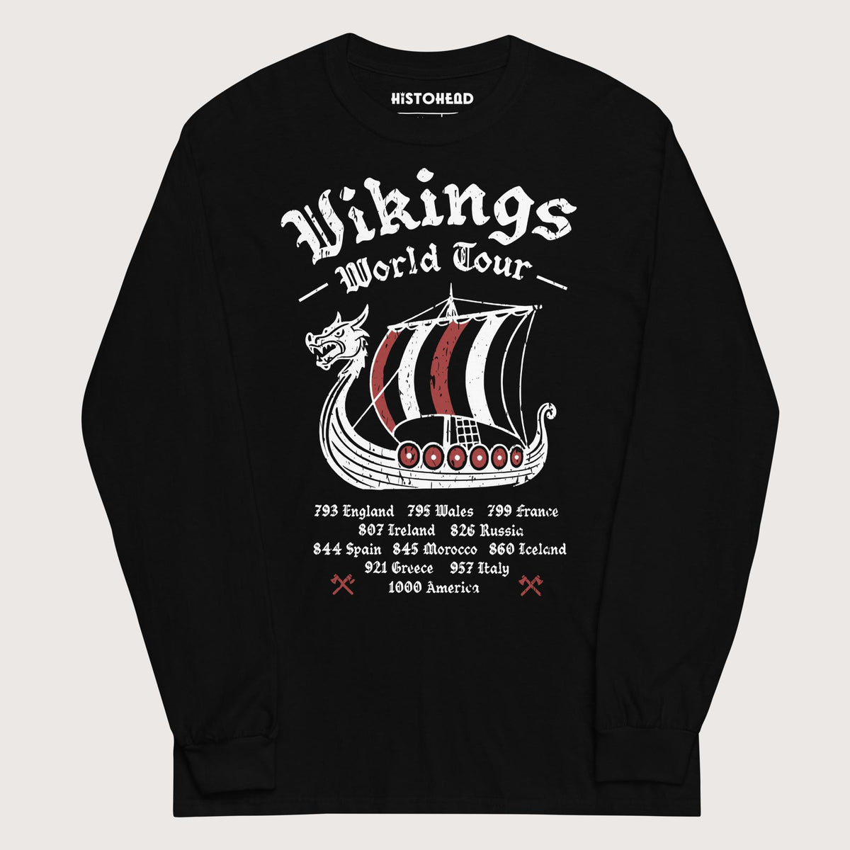 Black Vikings World Tour - Long Sleeve - history buff gift by HistoHead