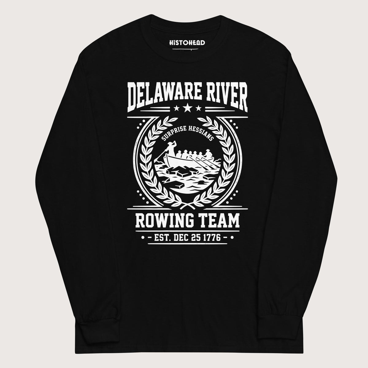 Black Delaware River Rowing Team - Long Sleeve - history buff gift by HistoHead