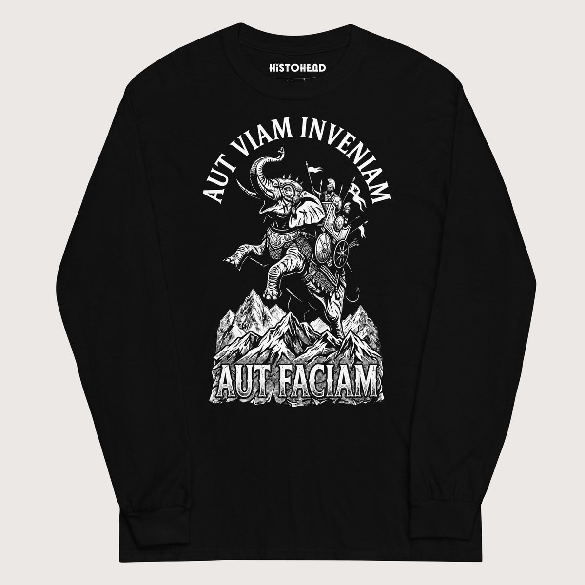 Black Aut Viam Inveniam Hannibal Quote - Long Sleeve - history buff gift by HistoHead