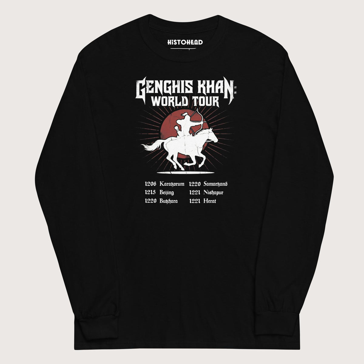 Black Genghis Khan World Tour - Long Sleeve - history buff gift by HistoHead