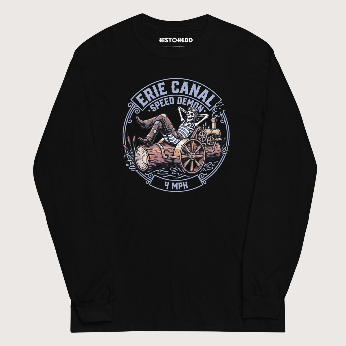 Black Erie Canal Speed Demon - Long Sleeve - history buff gift by HistoHead