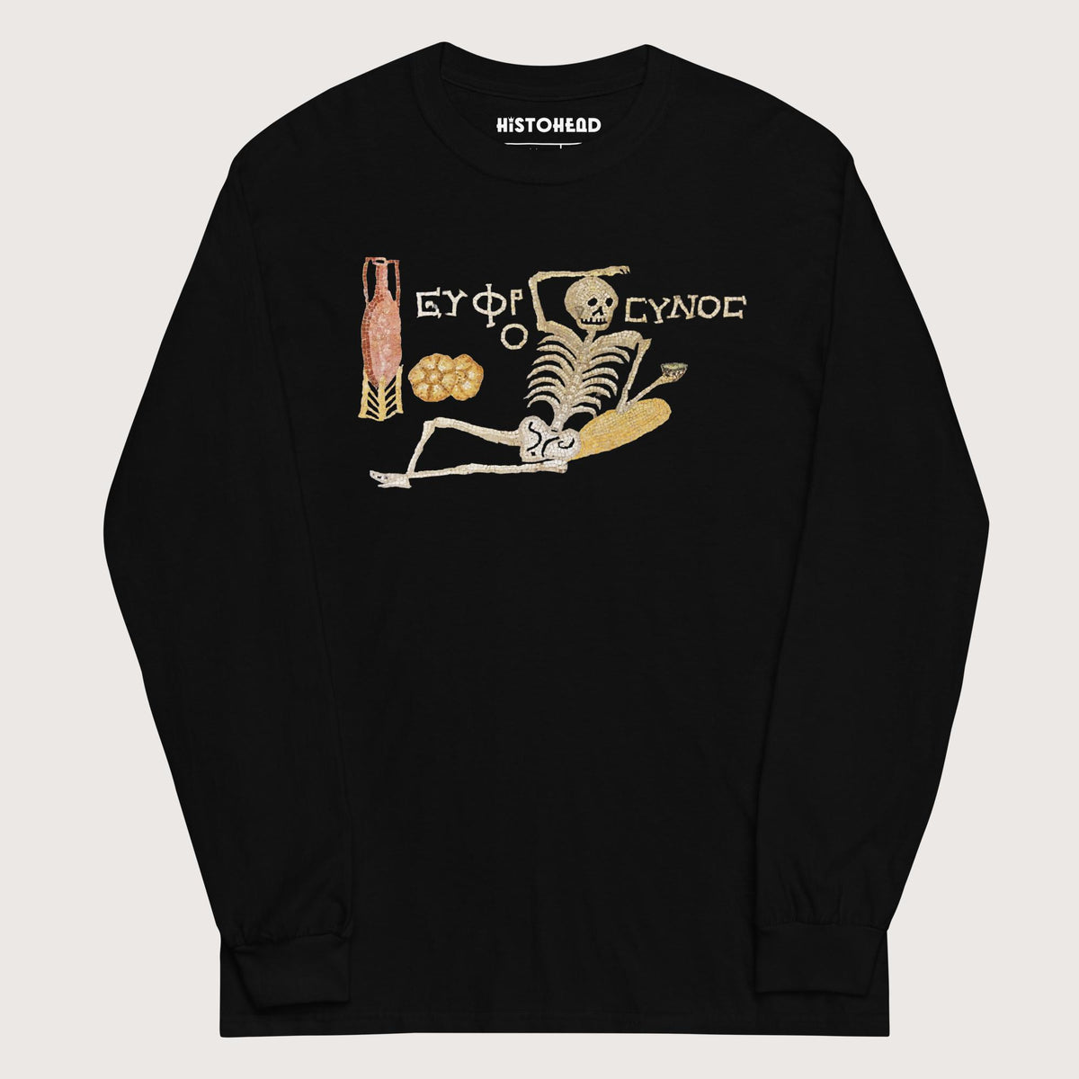 Black Skeleton Mosaic - Long Sleeve - history buff gift by HistoHead