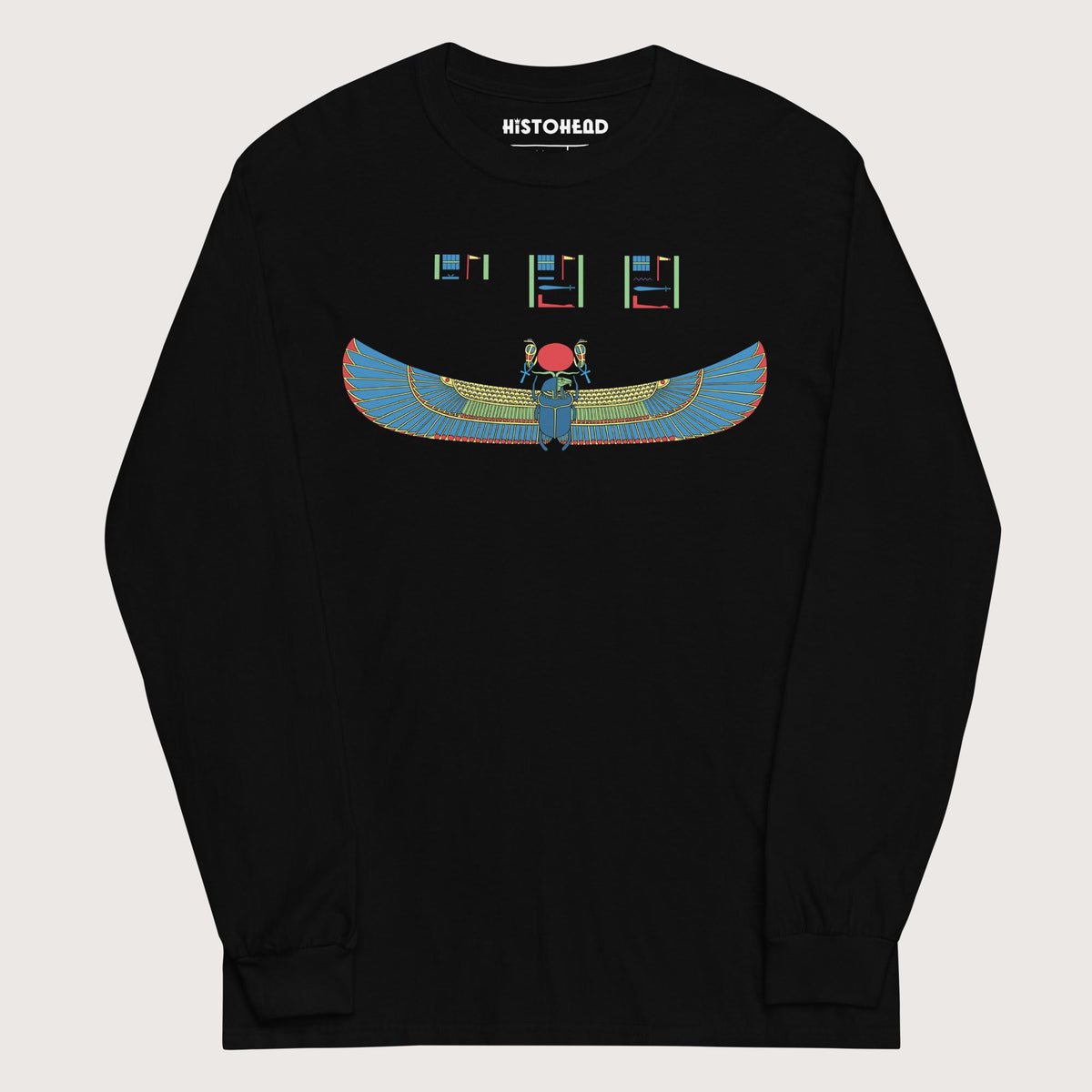 Black Khnum Hieroglyphs - Long Sleeve - history buff gift by HistoHead