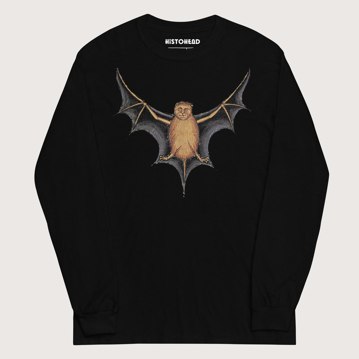 Black Weird Medieval Bat - Long Sleeve - history buff gift by HistoHead