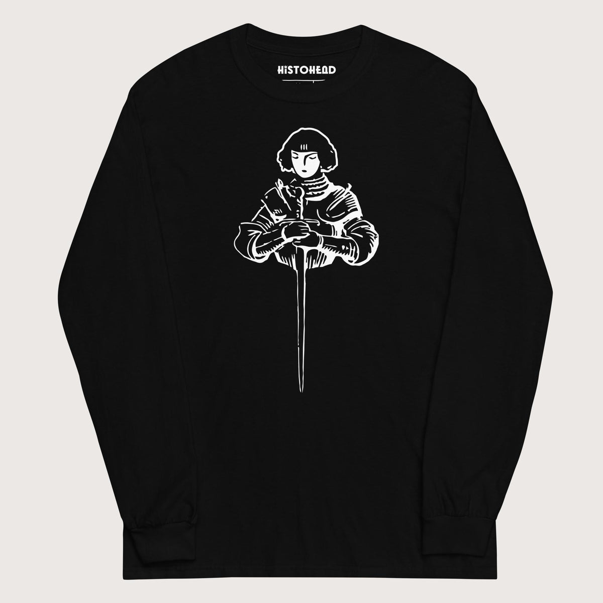Black Joan of Arc Stamp - Long Sleeve - history buff gift by HistoHead