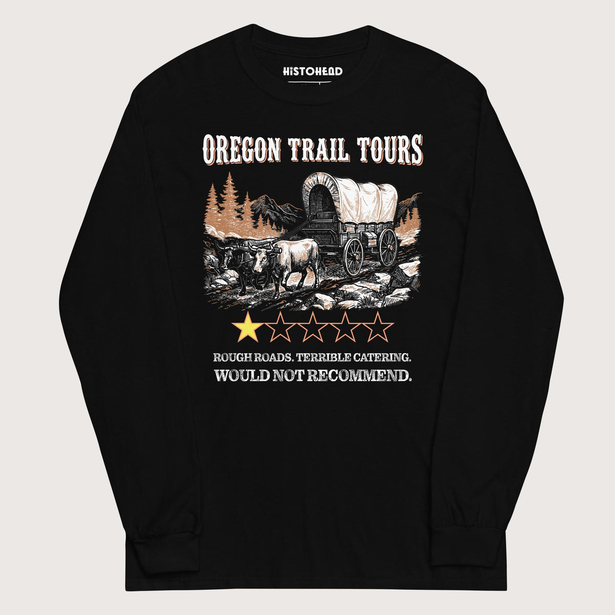 Black Oregon Trail Tours Review - Long Sleeve - history buff gift by HistoHead