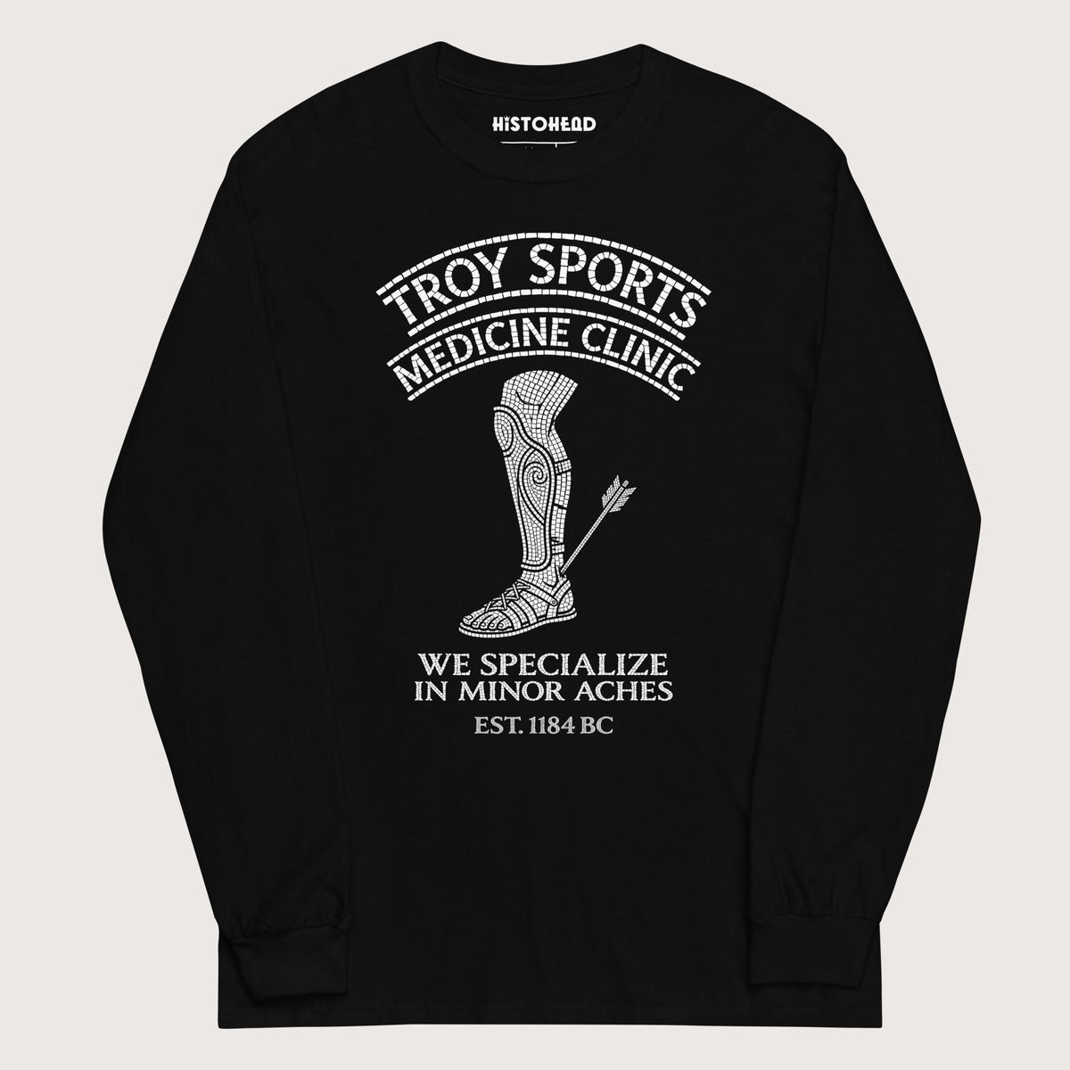 Black Troy Sports Medicine Clinic - Long Sleeve - history buff gift by HistoHead