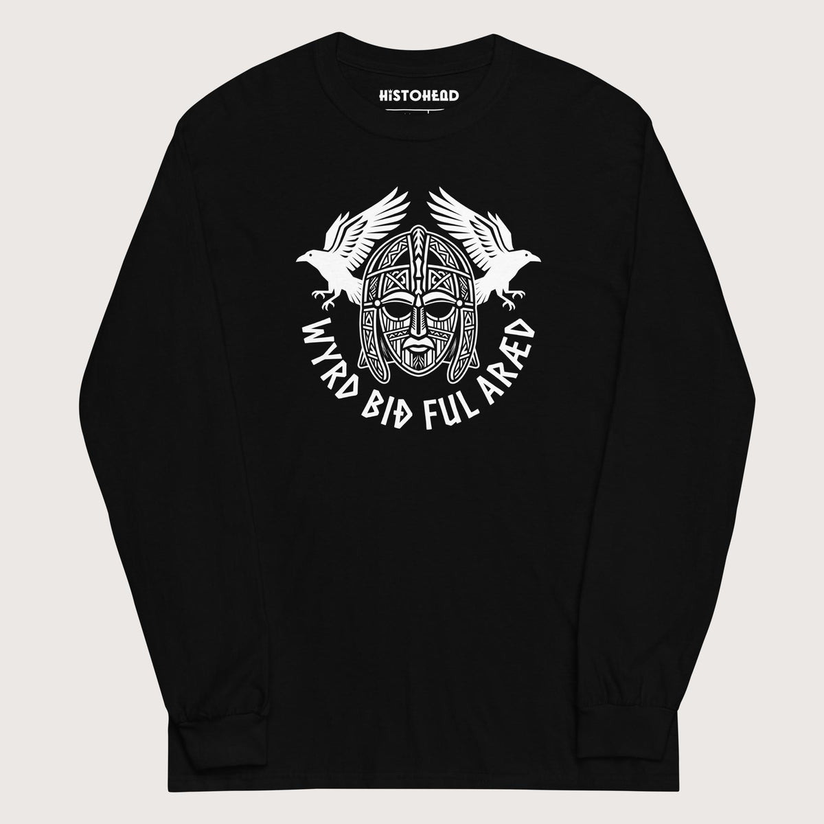 Black Wyrd Bið Ful Aræd Sutton Hoo Helmet Edition - Long Sleeve - history buff gift by HistoHead