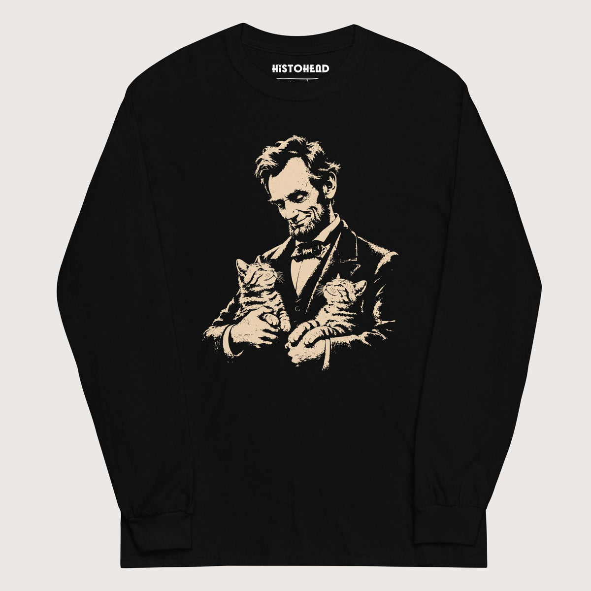 Black Lincoln's Cats - Long Sleeve - history buff gift by HistoHead