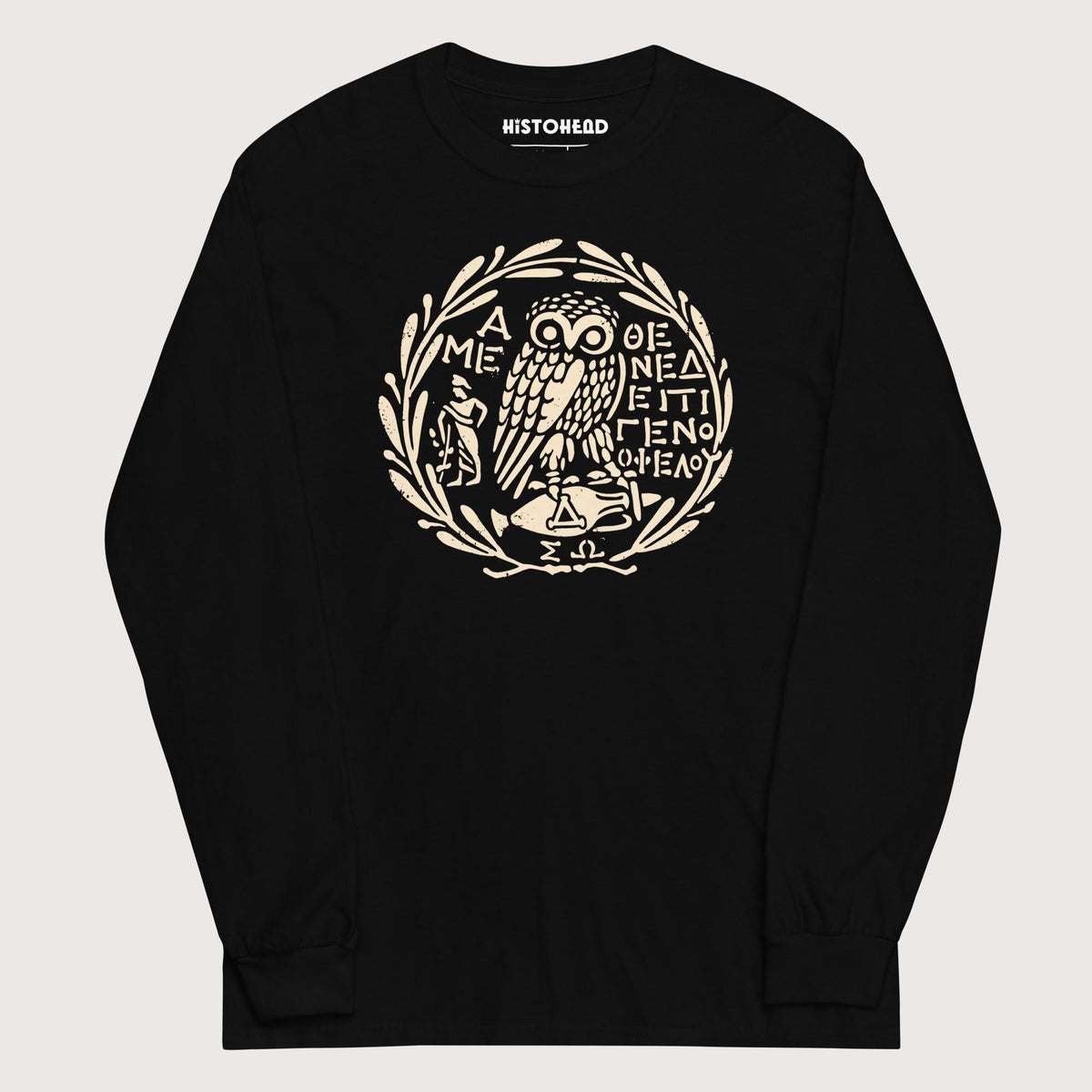 Black Owl of Athena 2 - Long Sleeve - history buff gift by HistoHead