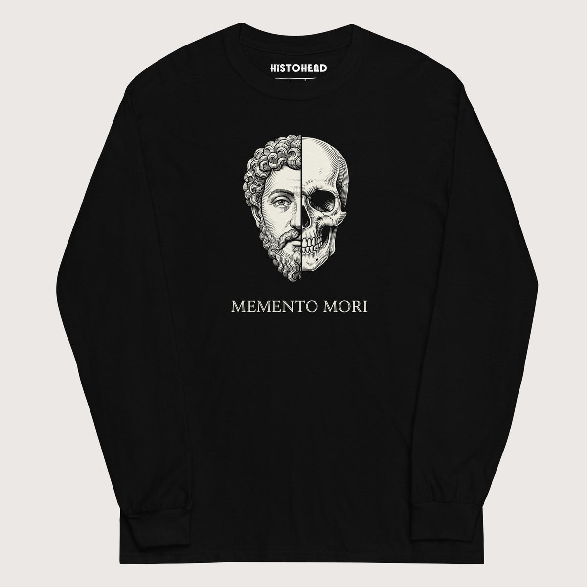 Black Marcus Aurelius Skull - Long Sleeve - history buff gift by HistoHead