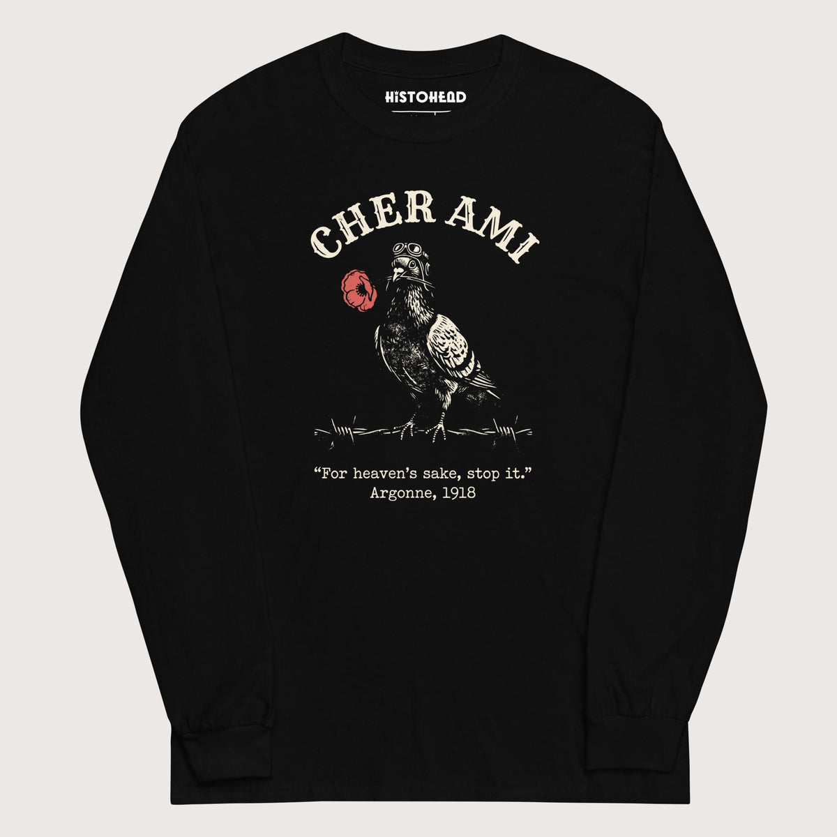 Black Cher Ami - Long Sleeve - history buff gift by HistoHead