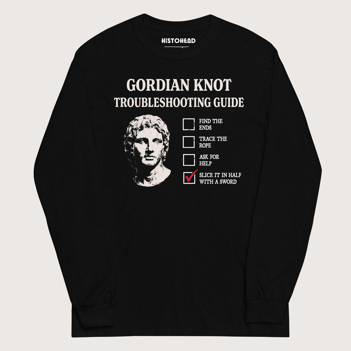 Black Alexander's Gordian Knot Guide - Long Sleeve - history buff gift by HistoHead