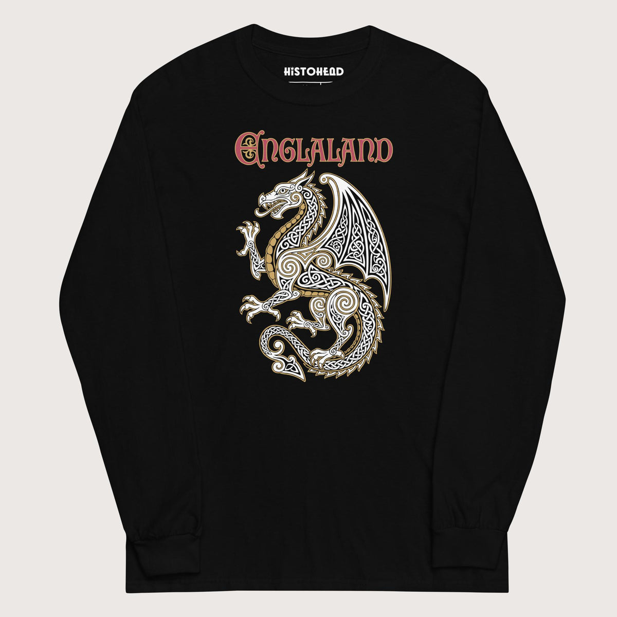 Black Englaland Dragon - Long Sleeve - history buff gift by HistoHead