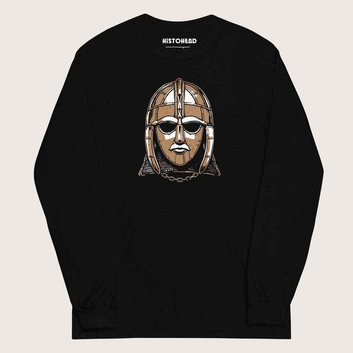 Black Sutton Hoo Helmet - Long Sleeve - history buff gift by HistoHead