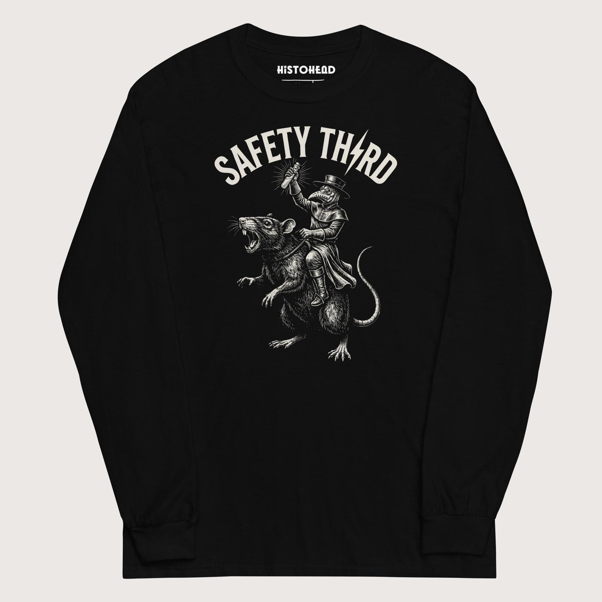 Black Plague Doctor Safety Third - Long Sleeve - history buff gift by HistoHead
