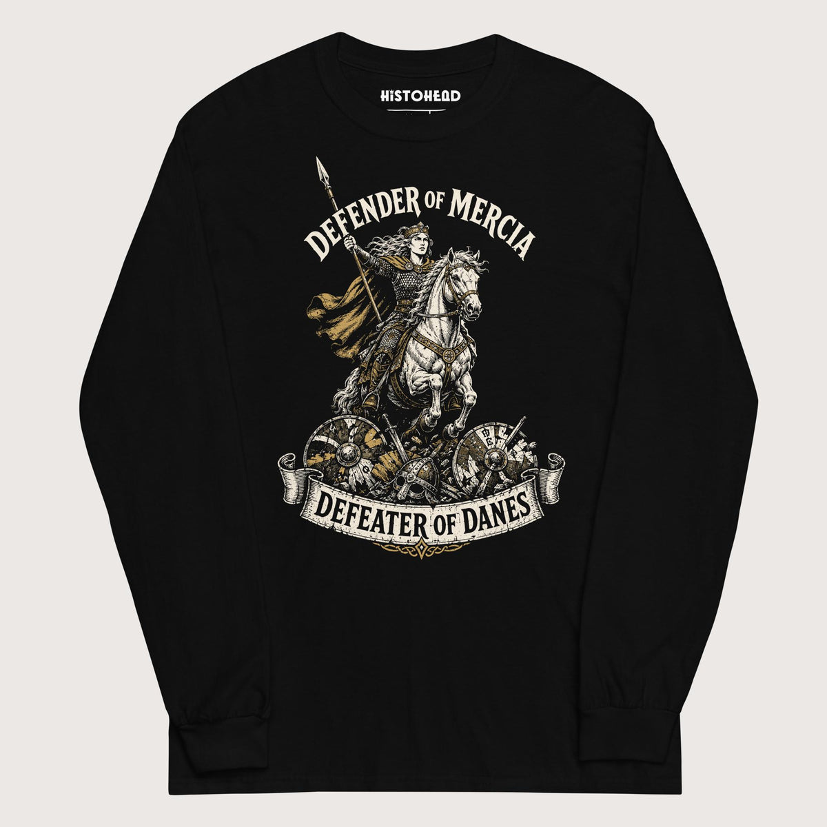 Black Æthelflæd Defender of Mercia - Long Sleeve - history buff gift by HistoHead