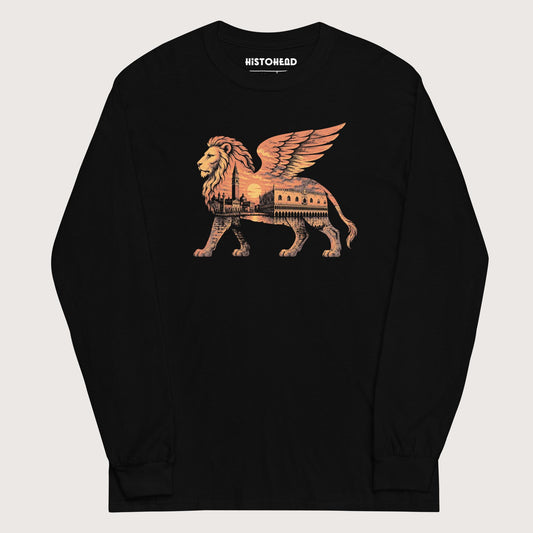 Black Winged Lion of the Lagoon - Long Sleeve - history buff gift by HistoHead