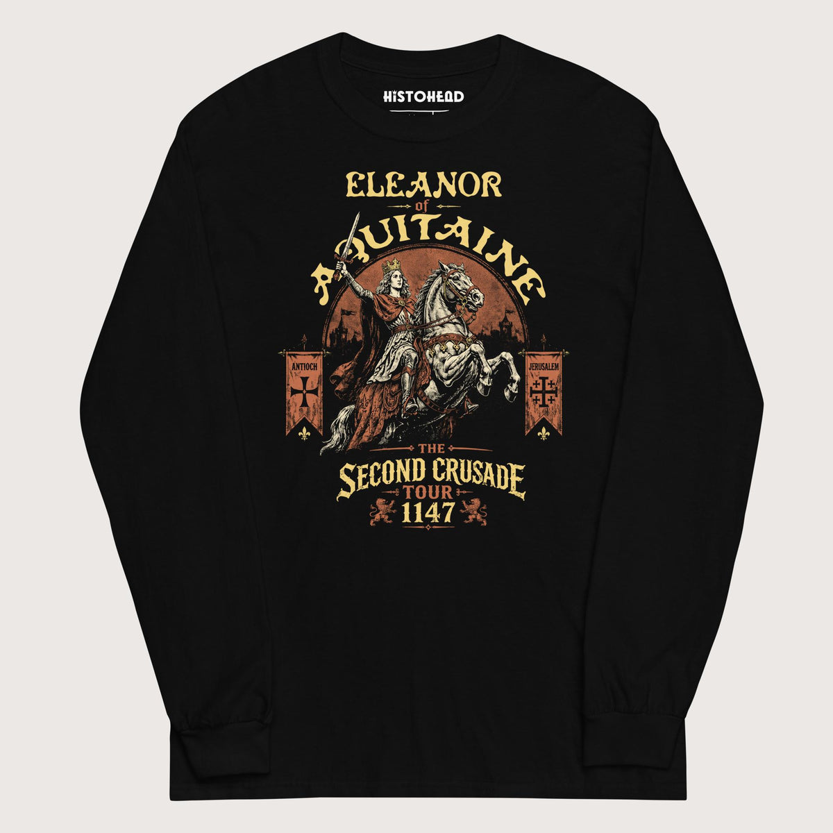 Black Eleanor of Aquitaine Second Crusade Tour - Long Sleeve - history buff gift by HistoHead