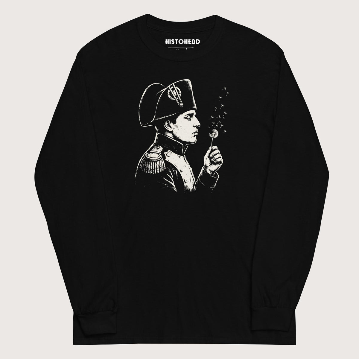 Black Napoleon Bonaparte Blowing Wishes - Long Sleeve - history buff gift by HistoHead
