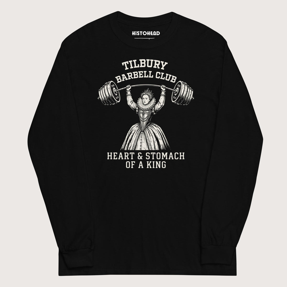 Black Elizabeth I Tilbury Barbell Club - Long Sleeve - history buff gift by HistoHead