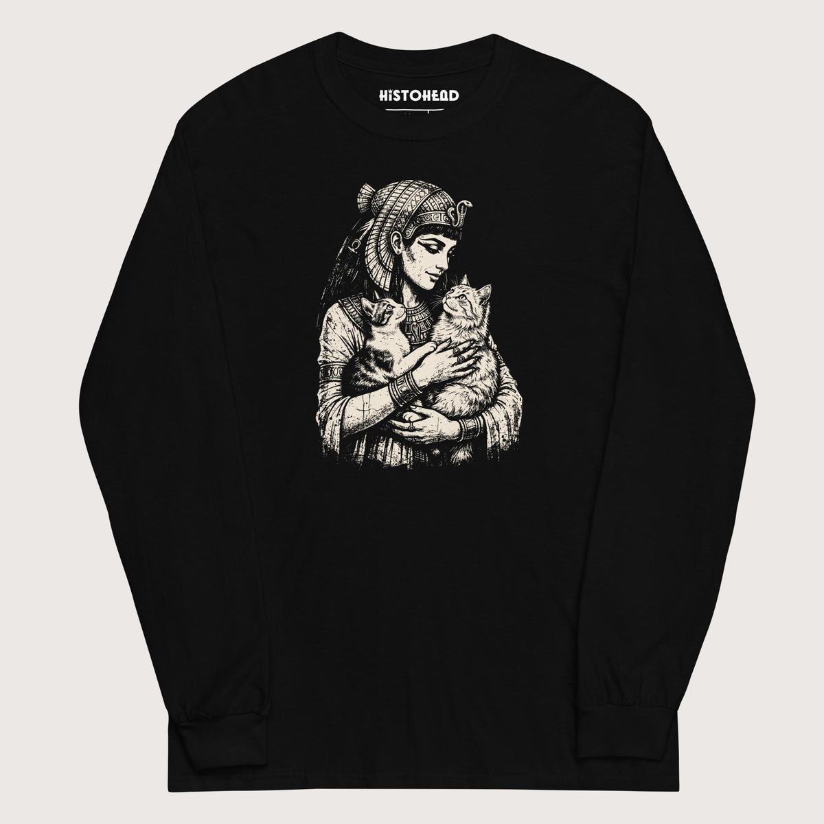 Black Cleopatra's Cats - Long Sleeve - history buff gift by HistoHead
